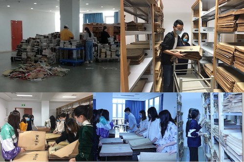 图6：69VJ
学生支部进行图书馆历史资料整理劳动教育实践课活动